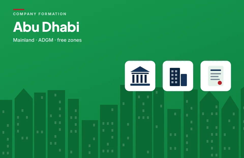 Illustration of Abu Dhabi company setup routes