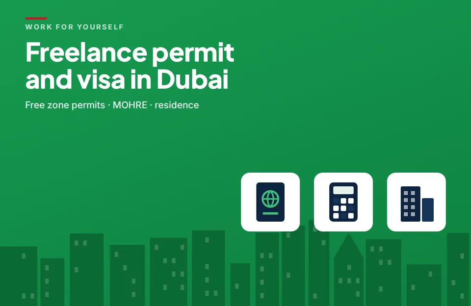 Freelance permit and visa in Dubai illustration