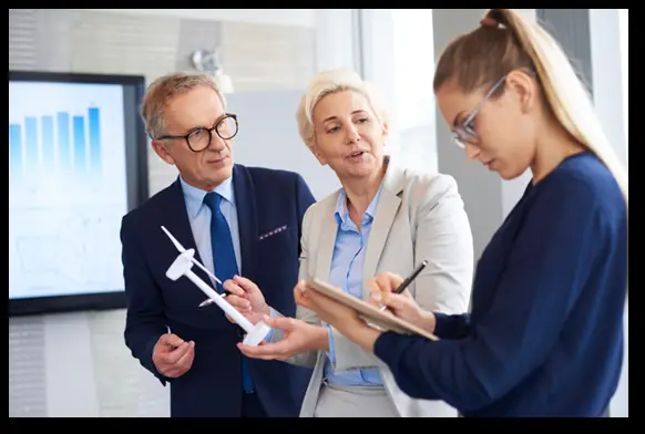 Investors reviewing a foundation structure
